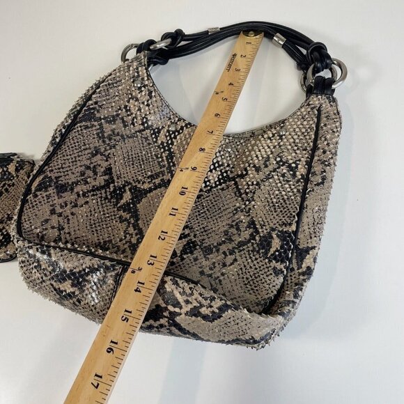 Emporio Armani Womens Calfskin Leather Python Handbag L with Coin Purse Wallet - Picture 10 of 11